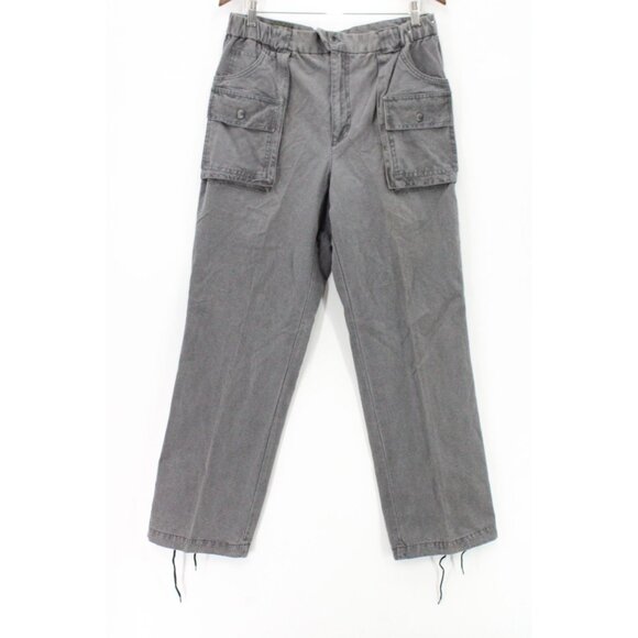 Vintage Ozark Cargo Pants Men Gray Faded Baggy Drawstring Outdoor Hiking Size 34 - Picture 1 of 7